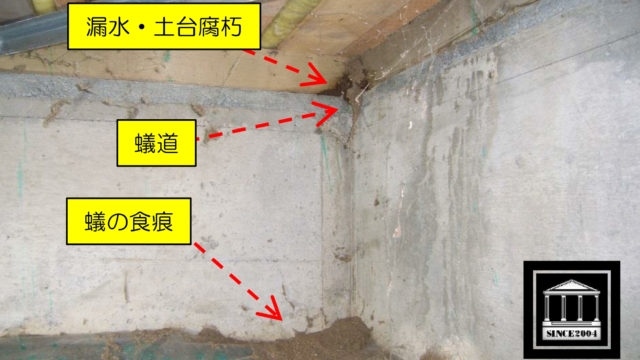 漏水　土台　腐朽　蟻害　